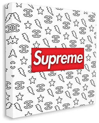 High Fashion Pop Phrase over Glam Printed Pattern17x17