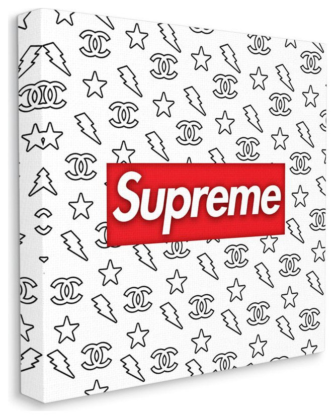 High Fashion Pop Phrase over Glam Printed Pattern17x17