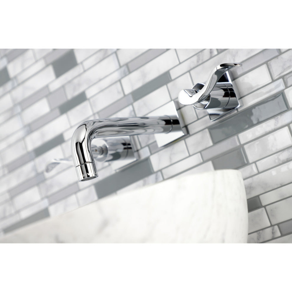 Kingston Brass KS6121DFL Two-Handle Wall Mount Bathroom Faucet, Polished Chrome