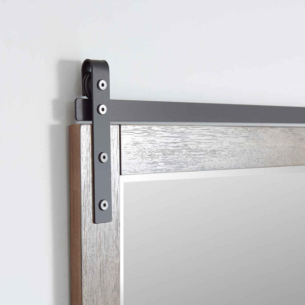 Cortes Rectangular Wall Mount Mirror, Classical Grey, 72"