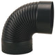 Imperial BM0023 Corrugated Elbow, 90 Degree, 6", Black