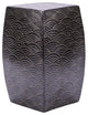 Sea Wave Square Garden Stool Black
