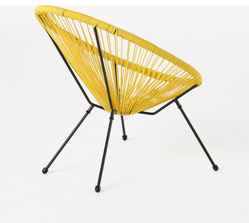 Major Outdoor Hammock Weave Chair With Steel Frame, Set of 2, Yellow, Black