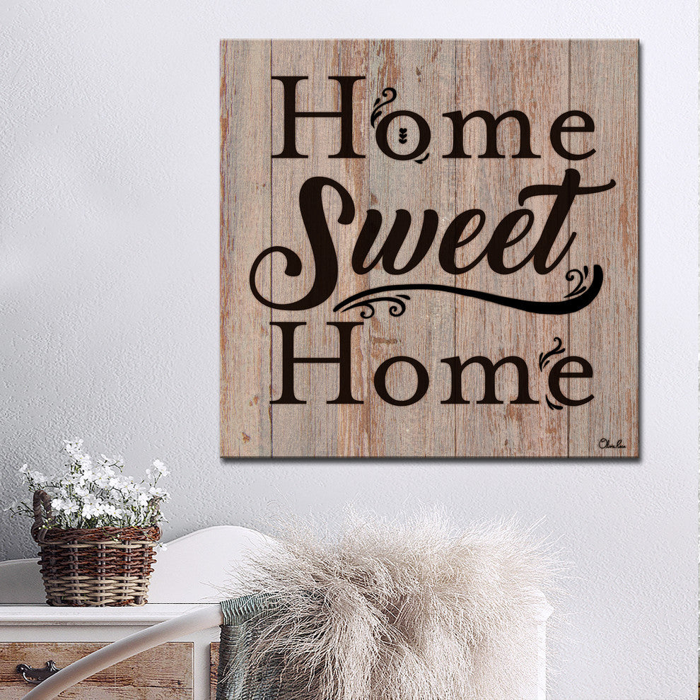 Ready2HangArt Farmhouse 'Home' Wrapped Canvas Textual Wall Art, 12"x12"