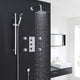 Chrome Square Shower Head System With 4 Body Massage Shower Jets