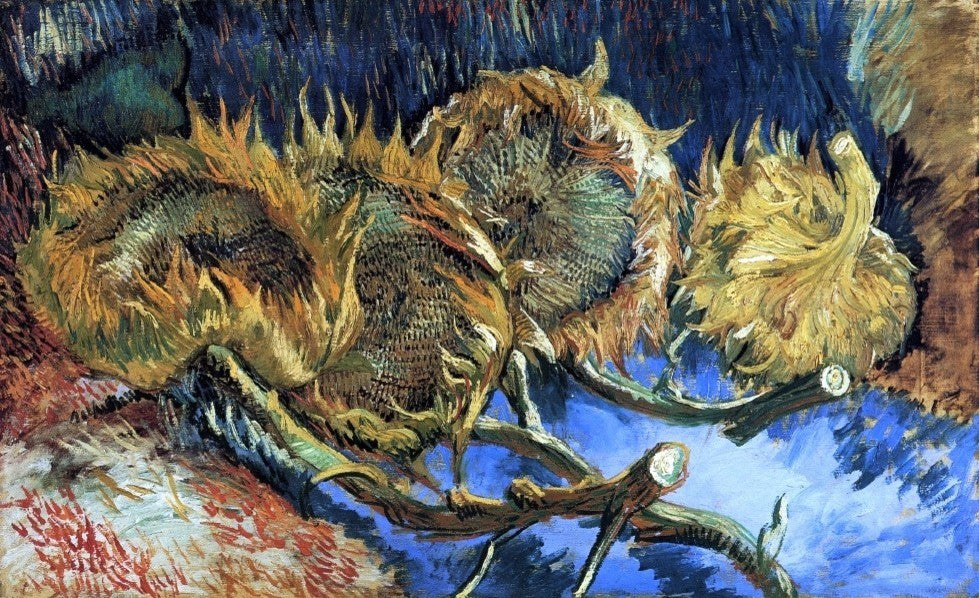 Vincent Van Gogh Still Life With Four Sunflowers Gallery Wrapped Canvas Print