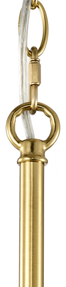 Echo Brushed Shiny Brass 7-Light Tiered Leaf-shaped Glass Chandelier 1 Variation