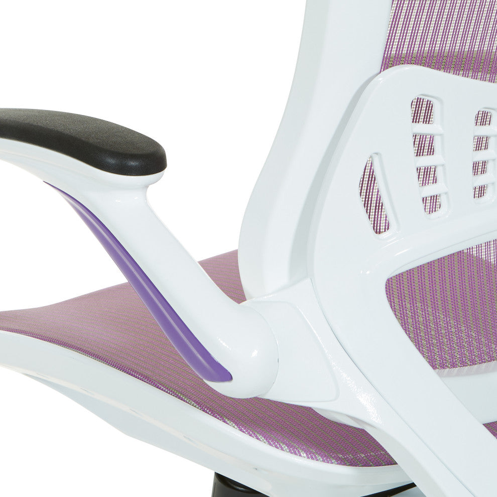 Riley Office Chair With Black Mesh, Purple