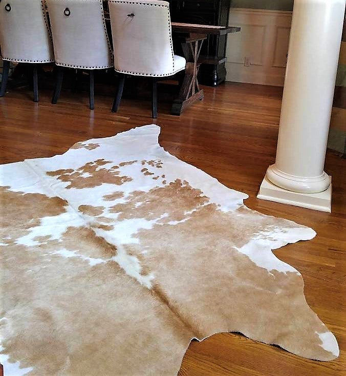 Palomino and White Cowhide Rug, Large
