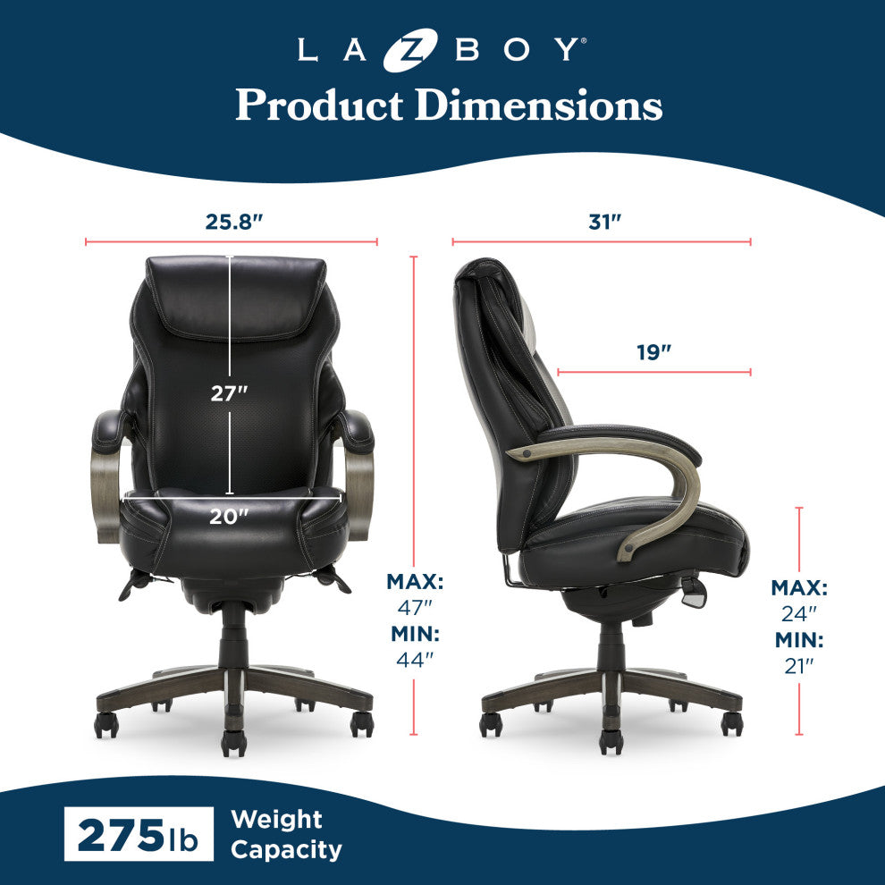 La-Z-Boy Hyland Executive Office Chair with AIR Lumbar Technology Black