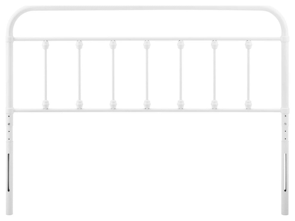 Headboard, King Size, Metal, White, Modern Farmhouse, Bedroom Master Suite