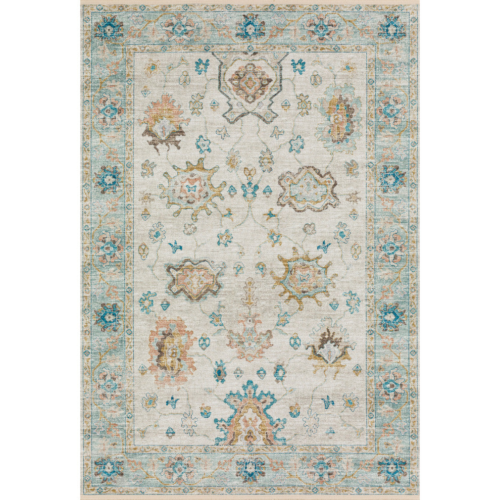Indoor/Outdoor Marbella MB6 Ivory Machine Washable 9' x 12' Rug