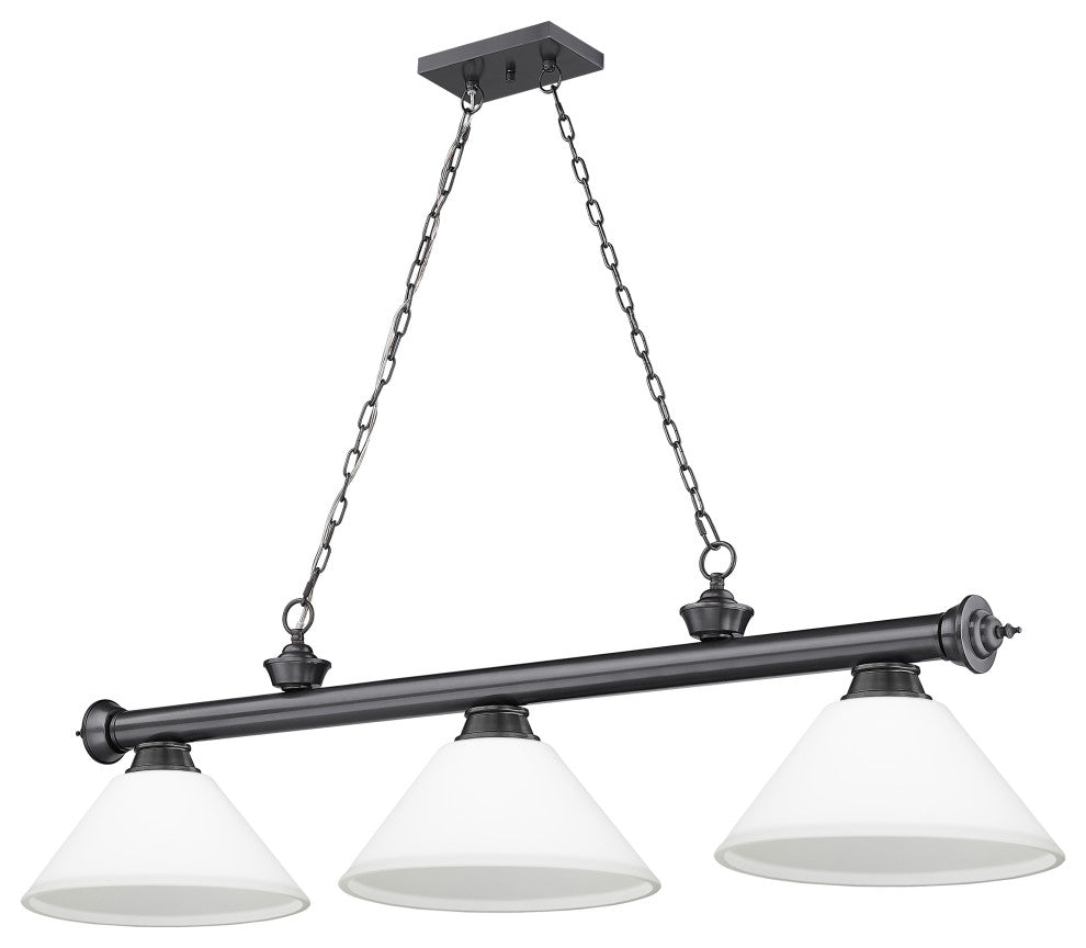 Zlite 2306-3BP-AMO14 3-Light Billiard, Matte Opal