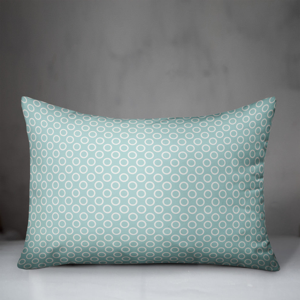 Circle Pattern in Blue Throw Pillow