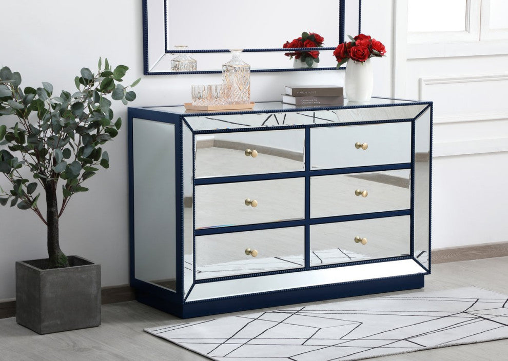 Elegant MF53017BL 48"Mirrored Cabinet, Blue