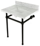 Kingston Brass KVBH3022M8SQ0 30" Console Sink, Legs, 8", 3 Hole