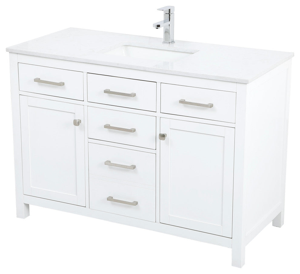 48" Single Bathroom Vanity, White