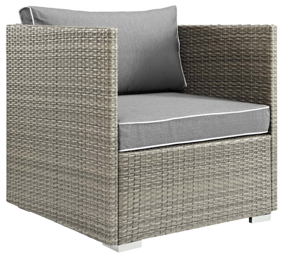 Light Gray Gray Repose 3 Piece Outdoor Patio Sectional Set