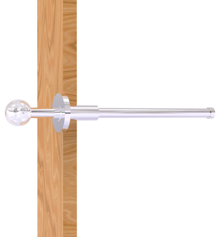Clearview Retractable Pullout Garment Rod, Polished Chrome