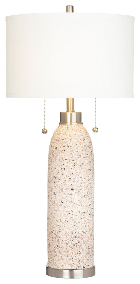 Tristan 34" Twin Pull Chain Table Lamp With Drum Shade, Beige