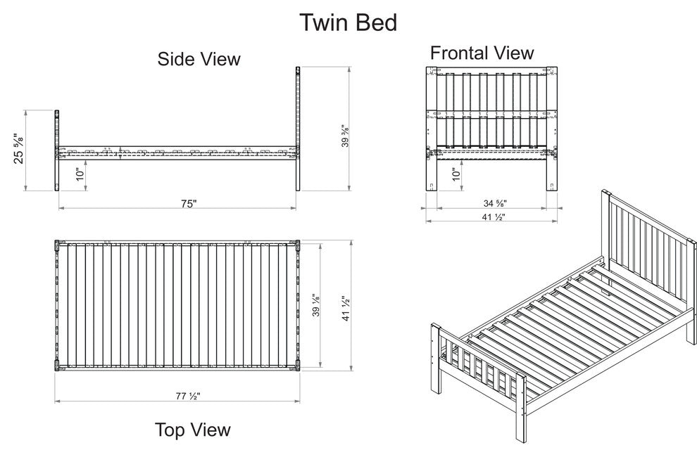 Aurora Twin Over Full Bunk Bed with Tri-Bunk Extension and Storage Drawers