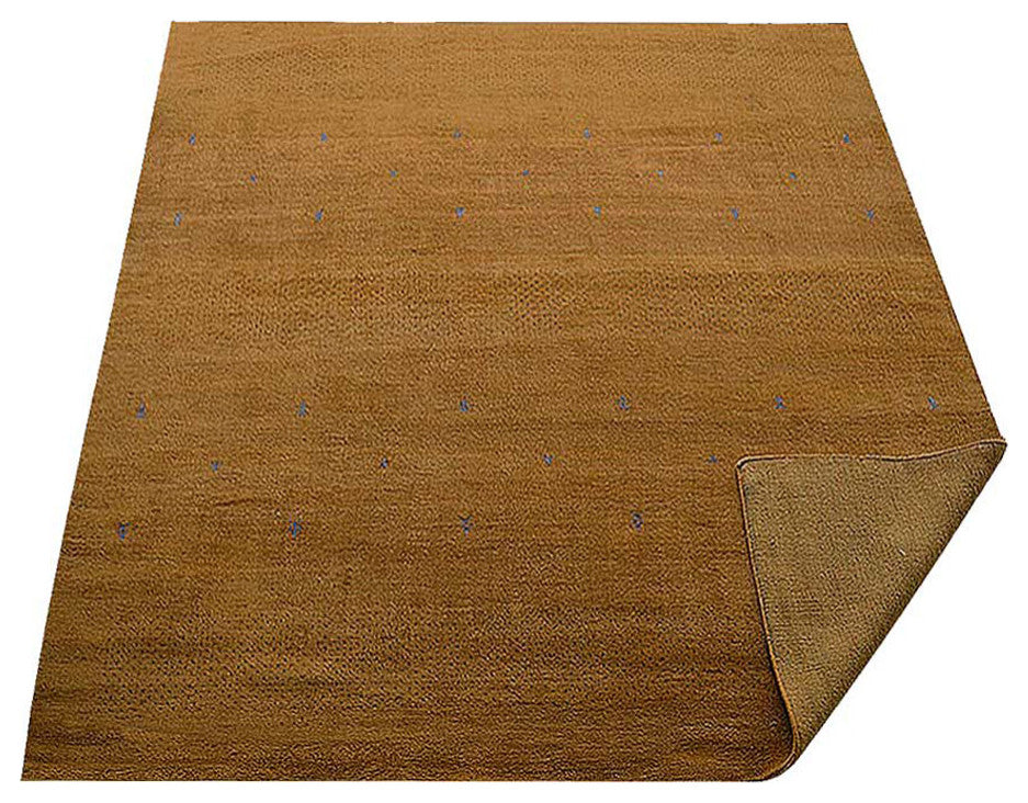 HAND KNOTTED LOOM WOOL ECO-FRIENDLY AREA RUGS - Rectangle, Gold, Contemporary