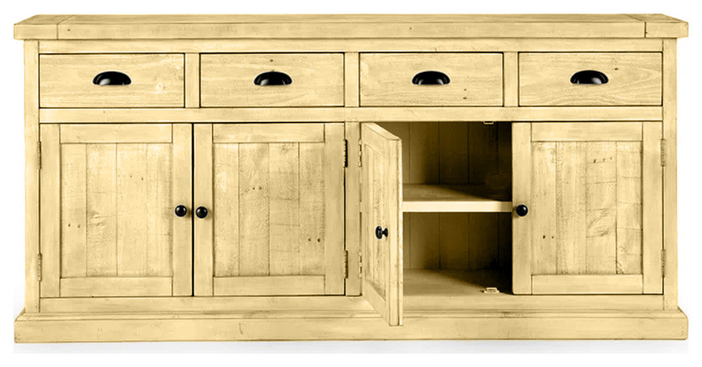 80" Rustic Sideboard Buffet, Cupola Yellow