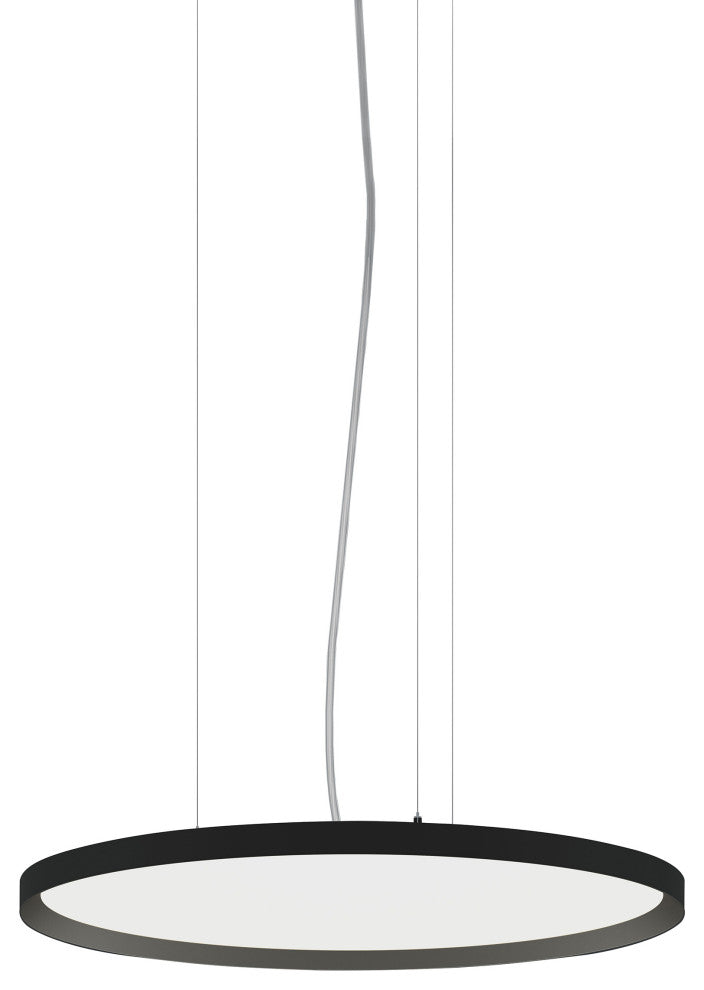 Bina Round Pendant, Direct Light, 32", Black Finish