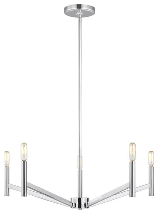 Vector Five Light Chandelier, Chrome