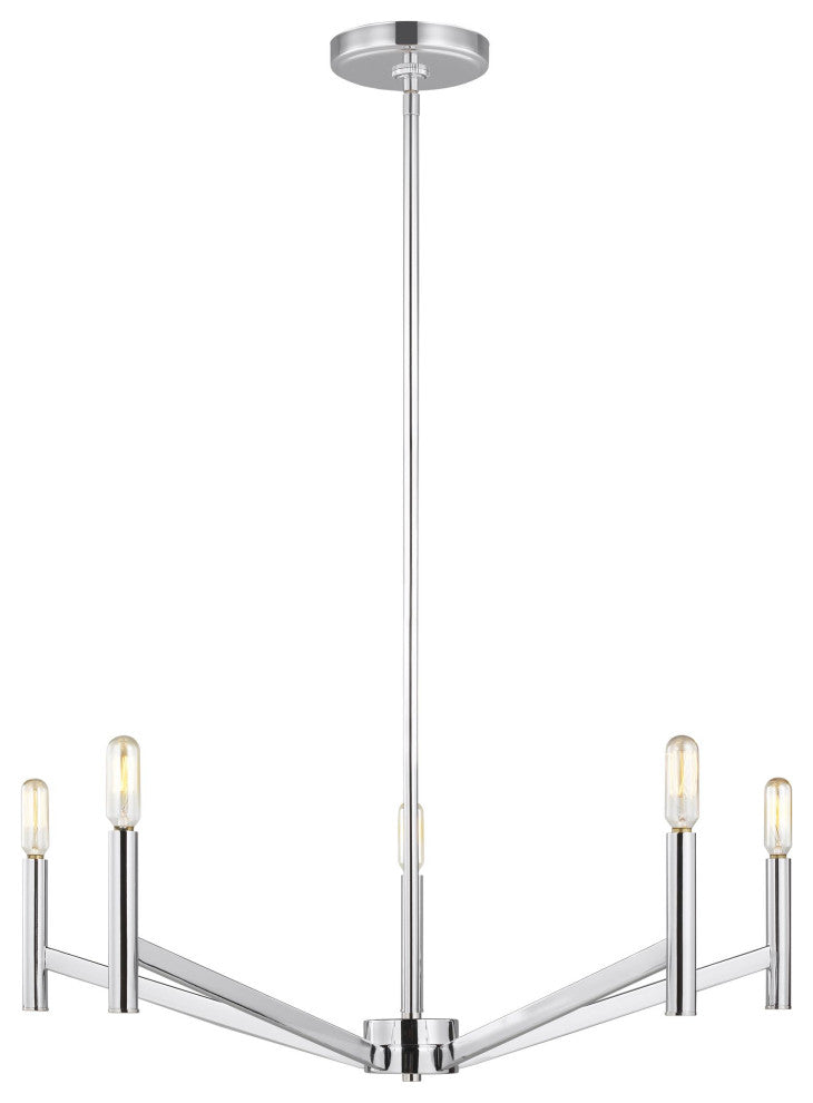 Vector Five Light Chandelier, Chrome