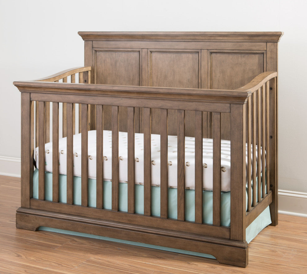 Hanley 56"W Wood Convertible Crib, Cashew