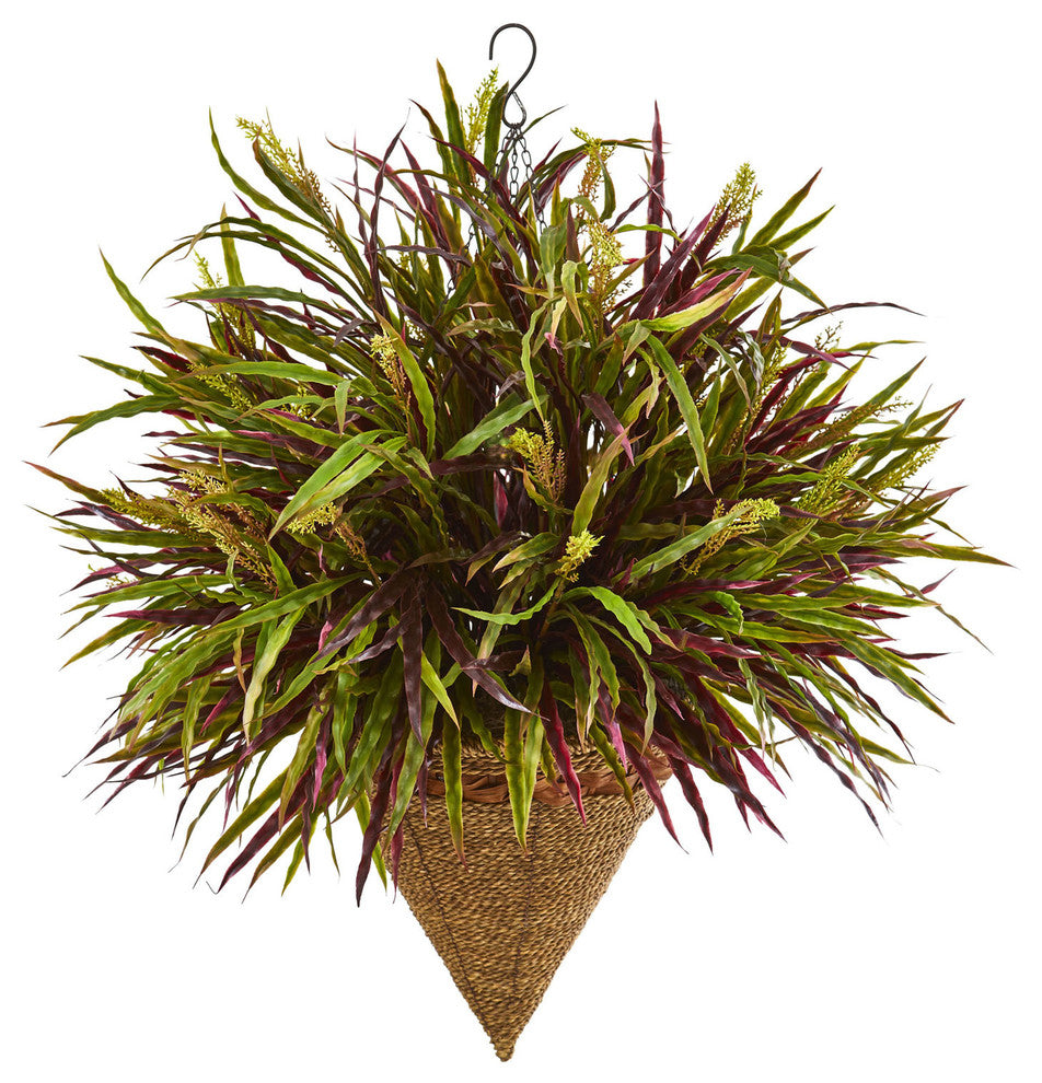 29" Autumn Grass Hanging Basket Artificial Plant