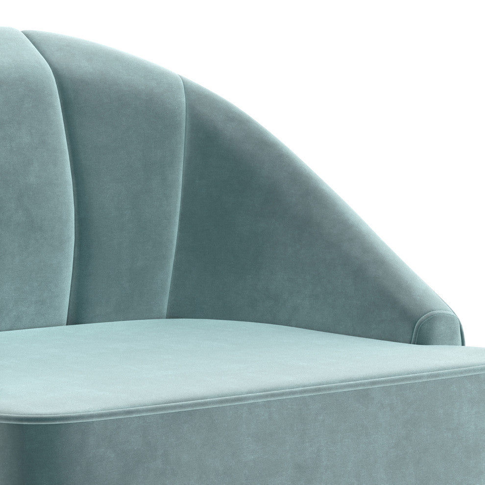 Harrah Accent Chair, Velvet fabric, Seafoam Blue