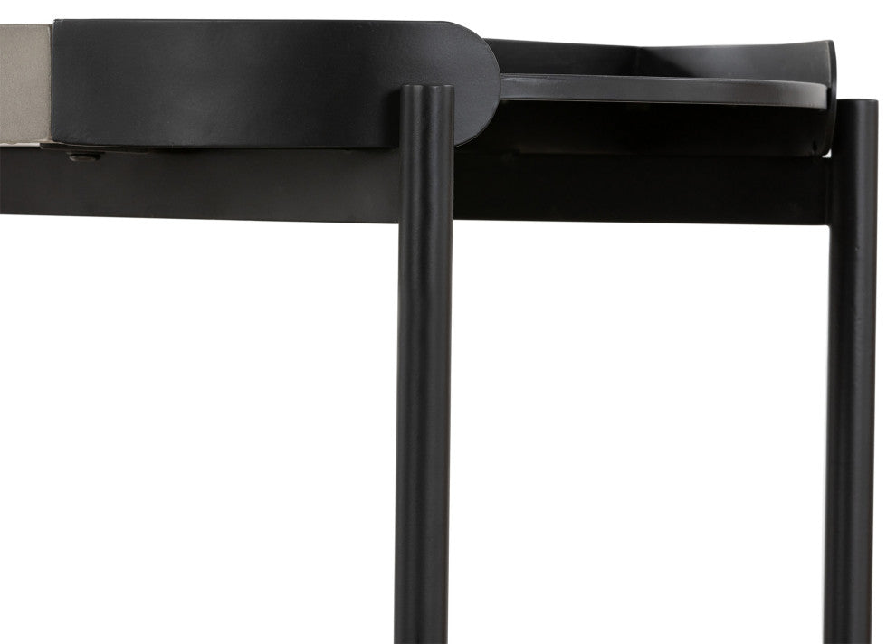 Dua Concrete and Black Metal Modern Console Table