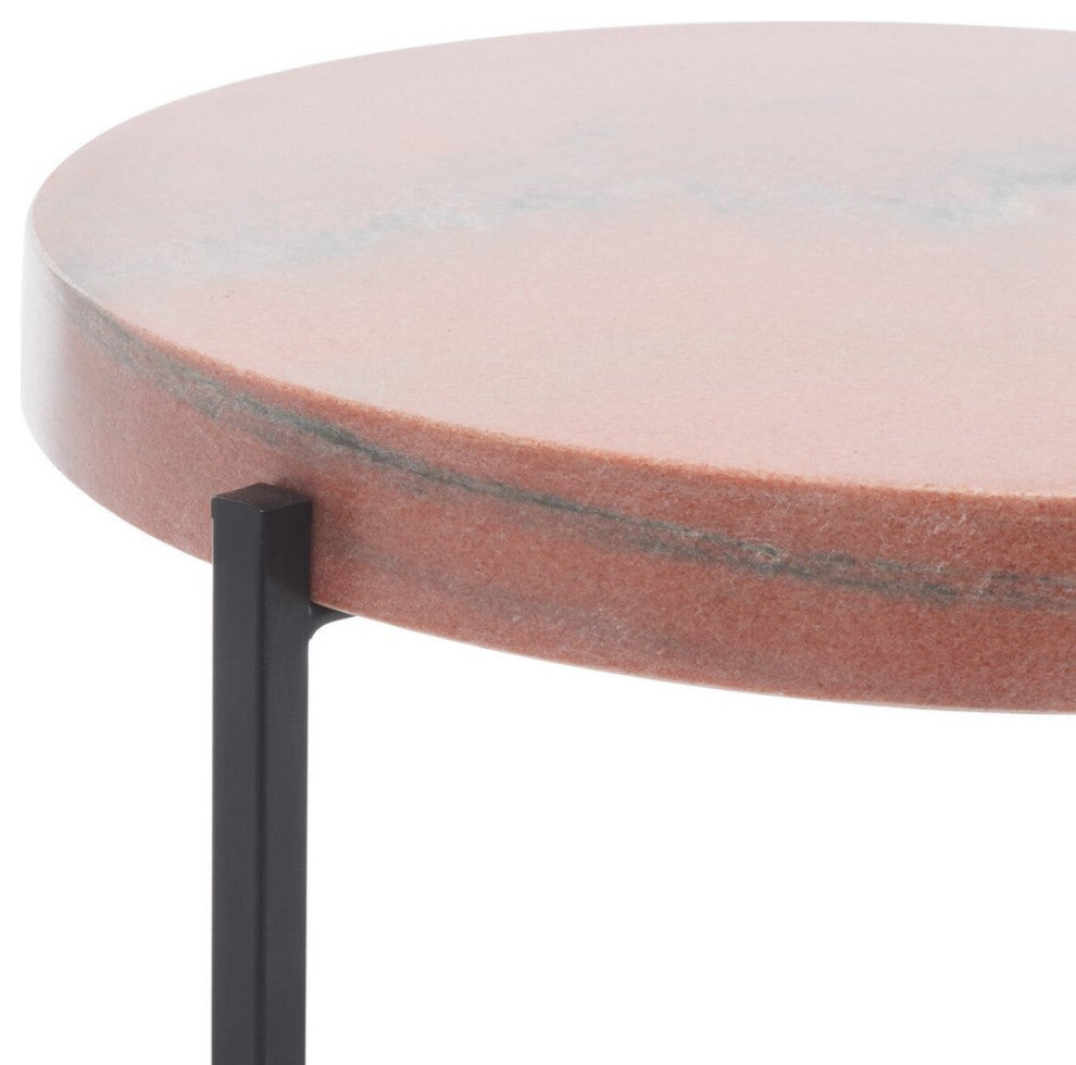 Safavieh Azula Stone Top Accent Table, Burnt Orange/Black