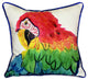 Pair of Betsy Drake Parrot Head Large Pillows 18 Inch x 18 Inch