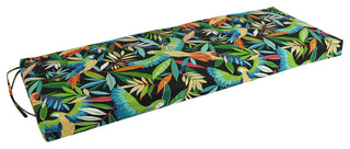 51"X19" Patterned Outdoor Spun Polyester Loveseat Cushion, Tucuman Ebony