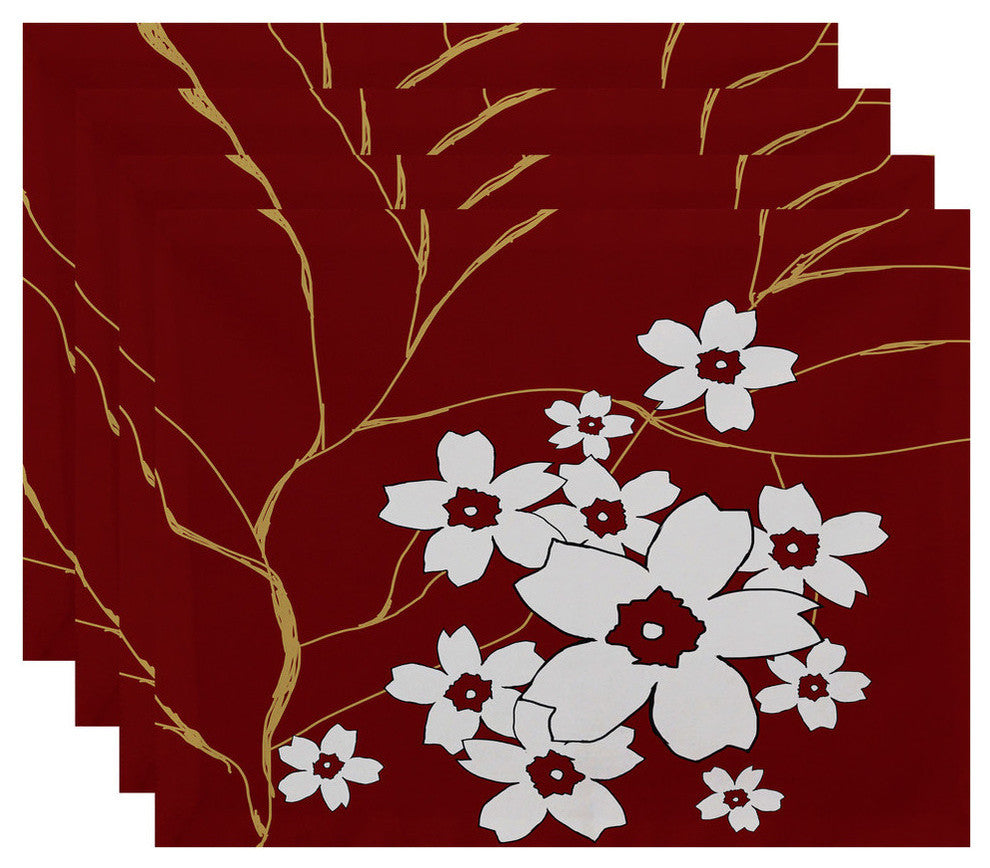 Polyester Placement, Floral, Set of 4
