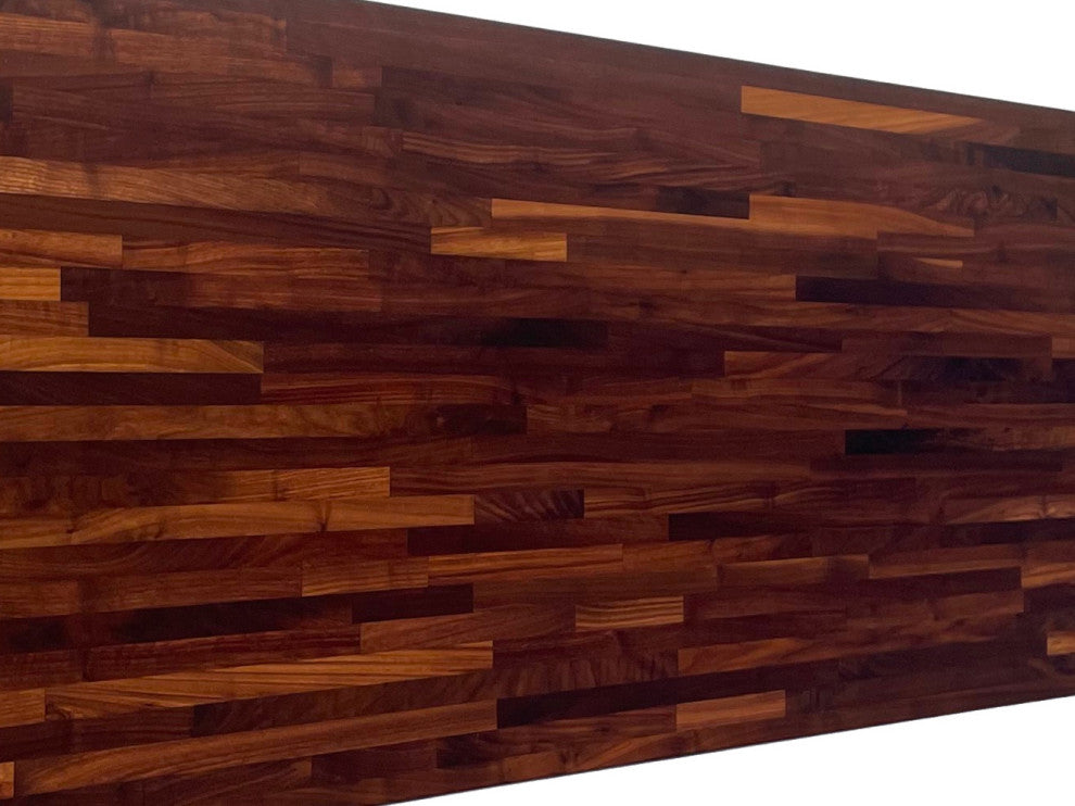 26" Deep Edge Grain Butcher Block Countertop 1.5" Thick, Walnut, 26" X 50"
