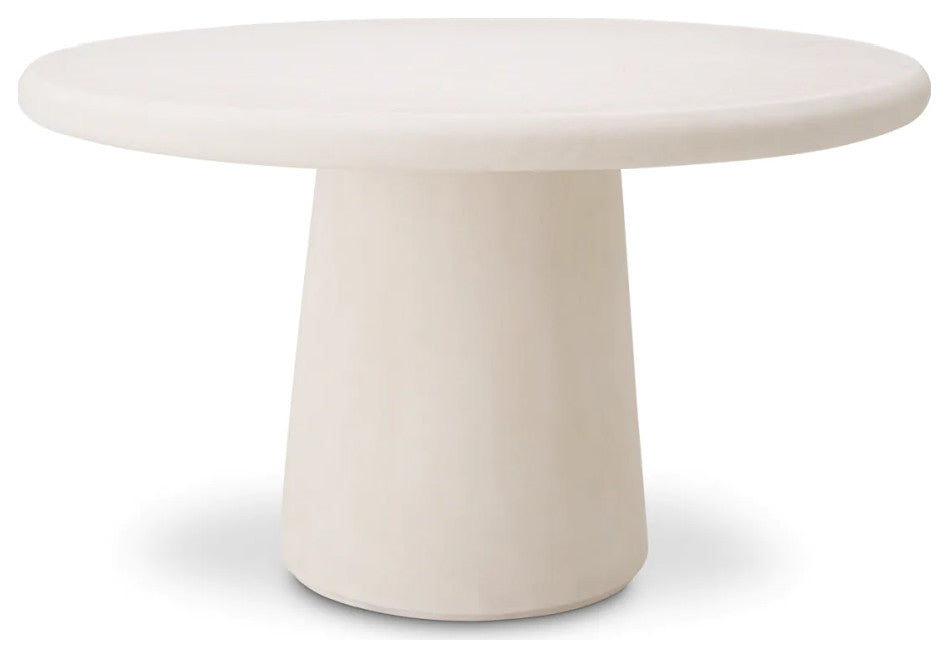 White Round Outdoor Dining Table M, Eichholtz Cleon