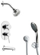 Contemporary Sleek Tub and Shower Faucet Set With Hand Shower