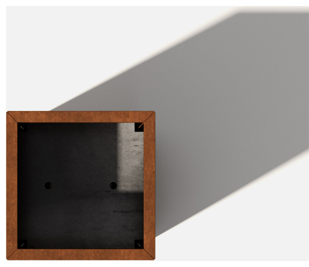 Metallic Series Corten Steel Pedestal Planter, Tall