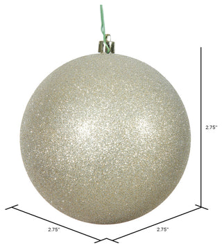 Vickerman 2.75" Champagne Glitter Ball Ornament, 12 per Bag