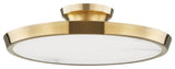 Draper LED Flush Mount, Aged Brass, Alabaster Shade