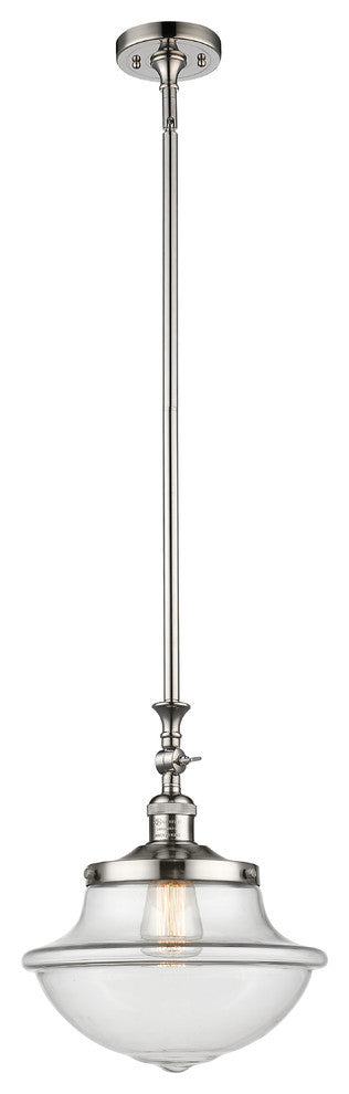 Large Oxford 1-Light Mini Pendant, Polished Nickel, Clear