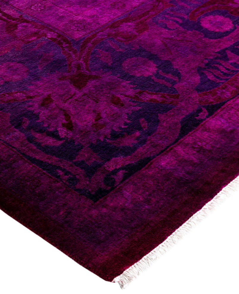 Overdyed One-of-a-Kind Hand-Knotted Area Rug Pink, 9' 4" x 12' 4"