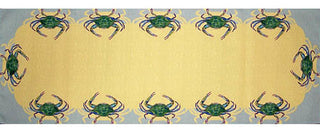 Betsy Drake Blue Crab Table Runner 13x54