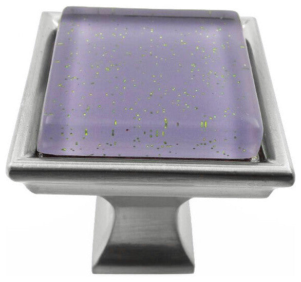 Purple Galaxy Crystal Glass Brushed Nickel Madison Classic Knob