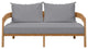 Lounge Loveseat Sofa, Gray Natural, Teak Wood, Modern, Outdoor Hospitality