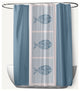 Fish Chips Dusty Smoke 70" w x 73" h Shower Curtain